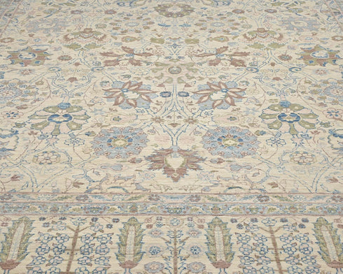 8x10 Beige Chobi Fine Quality Afghan Hand Knotted Wool Area Rug